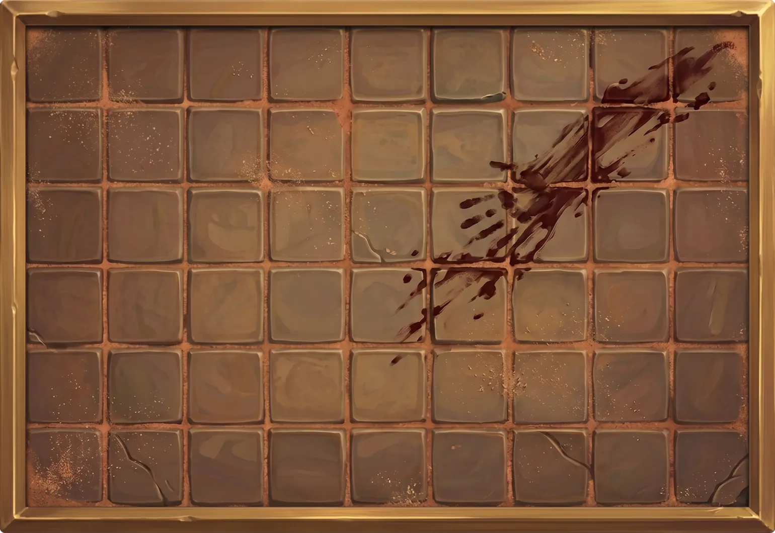 The Season 6 Inventory Skin — battle-worn arena tiles in a golden frame, marked by a bloody handprint